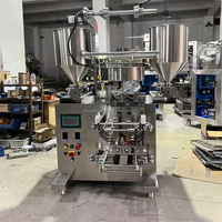 Machine d'emballage de remplissage de sachets de liquide à trémie à double enveloppe pour pâte de chocolat chili shampooing tomate ketchup