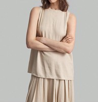 Vêtements de printemps et d'été élégants, décontractés, sans manches, de couleur unie, robes amples à taille haute, ensembles deux pièces pour femmes