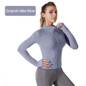 Séchage rapide Logo personnalisé Sports Yoga Wear Zipper Haute qualité Running Fitness Vestes Gym À Manches Longues Yoga Veste pour les femmes - Product Image 2