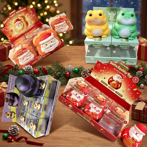 Jouet sensoriel géant en forme de grenouille fruitée, Père Noël, jouet à presser, poupée anti-stress, cadeau de Noël pour soulager le stress - Product Image 1