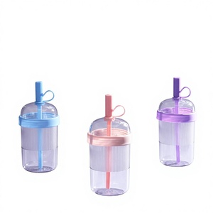 Nuevo Vaso Tritan <span class=keywords><strong>de</strong></span> 540ml con Pajita para Té con Leche y Café, Multicolor, Portátil, Ecológico, 2026 - Product Image 1