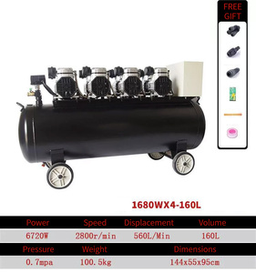 Compresor de Aire Eléctrico Sin Aceite de <span class=keywords><strong>220V</strong></span>, Silencioso, de Pistón, Industrial, Portátil, con <span class=keywords><strong>Pistola</strong></span> de Pulverización, Cuchilla de Aire, Alimentación CA, Incluye Motor y Bomba - Product Image 6