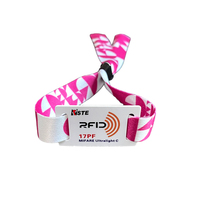 Kunden spezifische Satin gewebte Armbänder für VIP-Veranstaltungen RFID NFC Eintrittskarte & Party Armband für Festivals & Konzerte