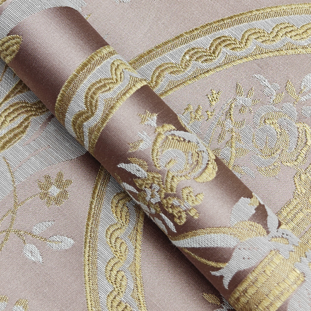 M&Y Royal Damask Silk Brocade Fabric Gold White Upholstery 280cm Table Cloth for Home Deco and Damask Curtain Fabric · image 5