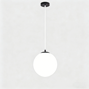 Lustre suspendu moderne à <span class=keywords><strong>boule</strong></span> de bulle en fer <span class=keywords><strong>blanc</strong></span> à LED unique avec <span class=keywords><strong>abat</strong></span>-<span class=keywords><strong>jour</strong></span> en <span class=keywords><strong>verre</strong></span> opale pour utilisation en hôtel - Product Image 1