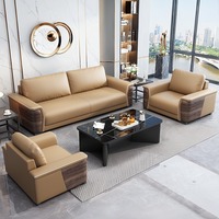 Canapé-lit de réception en cuir gris, mobilier de bureau de direction au design moderne pour hôtel