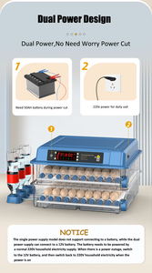 220V/220V + 12V tự động gà trứng lồng ấp cao tỷ lệ nở 64 trứng 360 độ con lăn khay vịt ngỗng chim cút chim bồ câu mới PP - Product Image 3