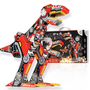Bloques de Construcción de Dinosaurio Gigante, Juguete para Niños de 8 a 13 Años, Rojo, Mecánico, de Papel, con Luces y Efecto de Rugido - Product Image 1