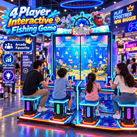 Machine de jeu d'arcade de pêche à monnayeur pour 4 joueurs, jeu de pêche électronique commercial pour centre de divertissement intérieur