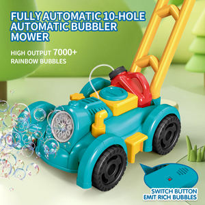 Durable Plastic Outdoor Party Bubble Machine Gun Cart Children's Electric Trolley <strong>Lawn</strong> <strong>Mower</strong> Car <strong>Toy</strong> Automatic Soap Bubbles - Product Image 5