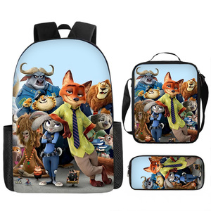 Tas Ransel Siswa Zoo2 Baru - Tas Berinsulasi Stylish, Tas Tangan Kartun Anak, Kotak Pensil, Set Tiga Buah - Grosir - Product Image 6