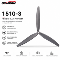 Hélice FPV GEMFAN 1510-3 de 15 pouces à 3 pales, en PC durable, à forte poussée, pour drone UAV à longue portée et à charge lourde
