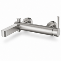 Ensemble de mitigeur de bain et de douche en acier inoxydable 304 résistant à la corrosion, sans plomb, durable, finition brossée, avec douchette à main