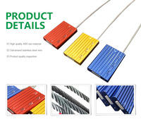 Sello de Seguridad Metálico Desechable ZL-S026, de Aluminio y Acero Galvanizado, con Cable de Alambre, de Alta Resistencia y Cierre Unidireccional