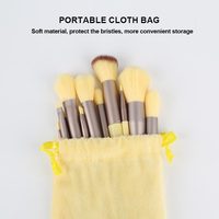 Gloway Ensemble de 13 pinceaux de maquillage complets, ensemble de pinceaux de beauté cosmétique de voyage, fond de teint, fard à joues, fard à paupières, rouge à lèvres, kit de pinceaux de maquillage avec sac