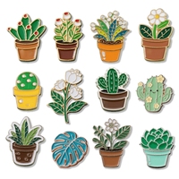 Fournisseur en gros d'épingles, épingles en métal pour plantes en pot, badge, broche, épinglette de fleur, épinglette en émail personnalisée, douce ou dure