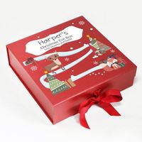 Boîte cadeau en carton pliable écologique et recyclable sur mesure pour l'emballage de chaussettes et de vêtements avec ruban personnalisé