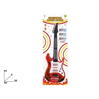MAZZEO GIOCATTOLI Guitare musicale jouet Rock Band 63 cm en plastique, fonctionnant sur piles, avec lumières et sons, pour les enfants de 5 à 7 ans, modèle 8033614151990