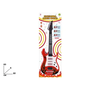 Rock Band <b>Music</b> Guitar Toy 63 Cm With <b>Lights</b> And Sounds For Kids Play - Product Image 1