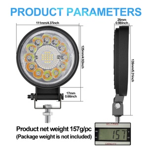 Feux de travail LED haute luminosité pour camion, modèle tournesol, jaune et blanc, projecteur rond - Product Image 6