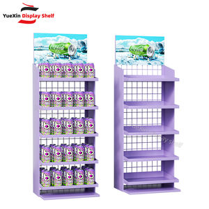 Estante de Exhibición de Bebidas de Alambre al por Mayor de Fábrica, Estante de Almacenamiento de Productos para Supermercados, Estante para Bebidas Hecho de Acero y Madera - Product Image 5