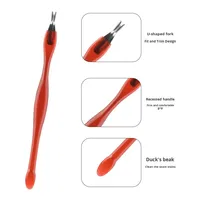 Fourchette à cuticules en acier inoxydable, pousse-cuticules, coupe-peaux mortes, outil professionnel en forme de U pour manucure et pédicure