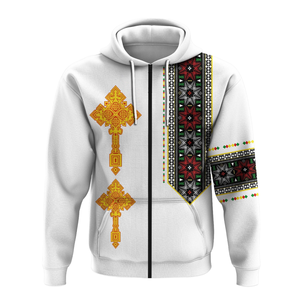 Sudadera con Capucha de Poliéster con Cierre y Cuello Redondo para Hombre y Mujer, Diseño Tribal Etíope, Cómoda, Talla Grande, con Bolsillo, Personalizable - Product Image 4