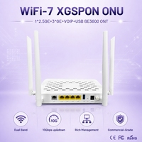 Wolck WiFi 7 BE3600 XGSPON ONU 2.5G 3GE VoIP USB3.0 Double Bande 10Gbps XGS-PON ONT pour FTTH Triple Play