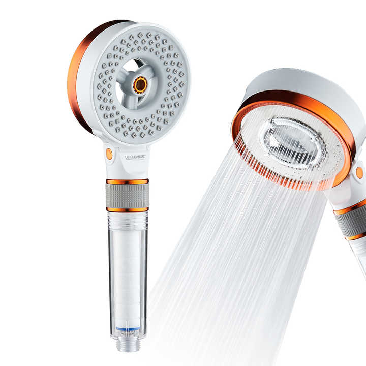 Front and Backside Water Flow Handheld Shower head 3 Functions PP