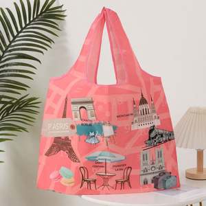 Sacs fourre-tout pliables personnalisés, neufs, durables et résistants, en tissu écologique réutilisable, super pliables pour le shopping - Product Image 4