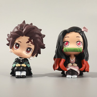 Vente flash - Figurines d'action en PVC Kamado Tanjirou Nezuko Agatsuma Zenitsu de 9 cm, décorations de poupées, anime Demon Slayer