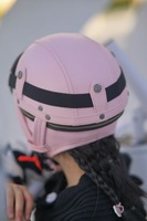 Demi-casque rétro vintage pour enfants fait à la main Casque en cuir pour enfants Casque de moto