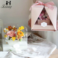 Boîte à fleurs transparente pour bouquet de fleurs, idéale pour mariage, fête, ou la fête des mères