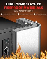 Caja Fuerte Ignífuga con Huella Dactilar Biométrica, Caja de Seguridad a Prueba de Fuego para el Hogar, Documentos, Dinero, Panel Táctil Digital