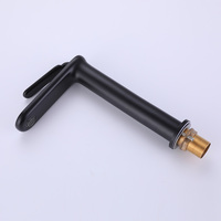 Robinet de lavabo moderne monotrou à monocommande eau chaude et froide en laiton noir avec cartouche céramique pour salle de bain