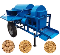 Batteuse et éplucheuse de haricots à moteur diesel batteuse de millet sorgho africain