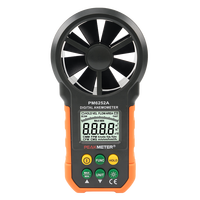 डिजिटल पर्यावरण मीटर हवा की मात्रा के लिए हाथ में Anemometer हवा की गति रिकॉर्डर सेंसर मीटर क्रेन घर