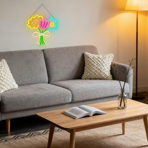 Flower Letreros Neon LED indoor hanging ambient light shop <b>sign</b> wall decoration light entrance indicator light luminous <b>sign</b> - Product Image 5