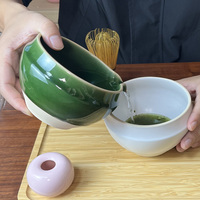 Tasses Chawan vertes et violettes personnalisées pour cérémonie du thé traditionnelle, fabrication OEM, prix d'usine, faible MOQ