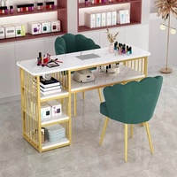 Meubles de salon commerciaux modernes et abordables : Ensemble de table et chaise de manucure, équipement de table à ongles pour centre commercial