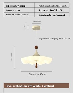 Nouveau modèle 2025 – Suspension réglable en fer et plastique, couleur noyer, pour restaurant, 220V - Product Image 6