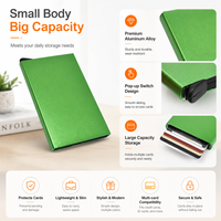 Dompet Kartu Minimalis Tipis Anti RFID dari Aluminium Alloy, Tempat Kartu Kredit Bisnis Tanpa Penutup, Terukir Laser