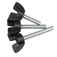 M4 M6 ASTM A325 A307 GR2 GR5 Gal Acier Zingué Bordé Aile Papillon Machine Filetage Vis Avec Aile Bordée En Nylon Noir DIN318