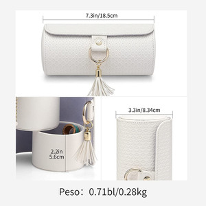 PU Velvet Travel Jewelry <b>Case</b> Roll Bag <b>Small</b> Organizer for Necklace Bracelet Earring with Detachable <b>Small</b> Pouch - Product Image 3