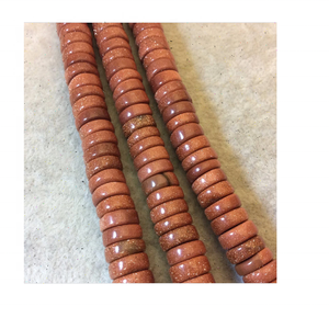 Cuentas sueltas Heishi de piedra dorada roja Natural de piedras preciosas lisas en forma de rueda redonda plana de alta calidad para mayorista de fabricación de joyas - Product Image 5