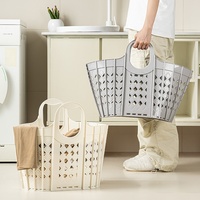 Organisateur de vêtements pliable en plastique, type sur pied, panier à linge pour usage domestique, rangement pour salon