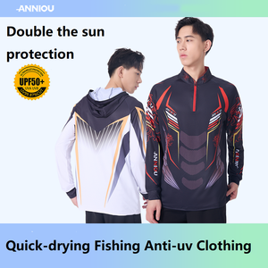 Vêtements de pêche <span class=keywords><strong>anti</strong></span>-<span class=keywords><strong>UV</strong></span> pour hommes, nouveauté UPF50 +, veste de pêche respirante à séchage rapide, couvrant le visage, vente en gros - Product Image 2