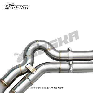 Tubi BSK SUS304 di Lunghezza Uguale, Tubo Centrale a Z per <span class=keywords><strong>BMW</strong></span> M3/M4 G80/G82/G87/G8X 3.0T 2021-2024, Sistema di Scarico Boska con Suono Attivo - Product Image 3