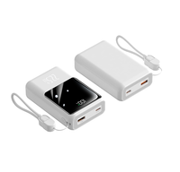 Vente en gros usine : Mini batteries externes portables 22,5 W à charge rapide 20000 mAh et stations d'alimentation avec câble, batteries externes mobiles 20000 mAh