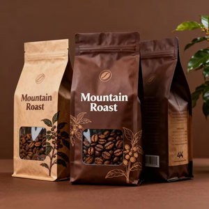 Sacchetti per Caffè Personalizzati Stampati 250g 500g, Vendita all'Ingrosso, Sacchetti Riciclabili a Otto Lati con Valvola e Cerniera - Product Image 1